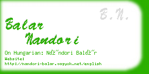 balar nandori business card